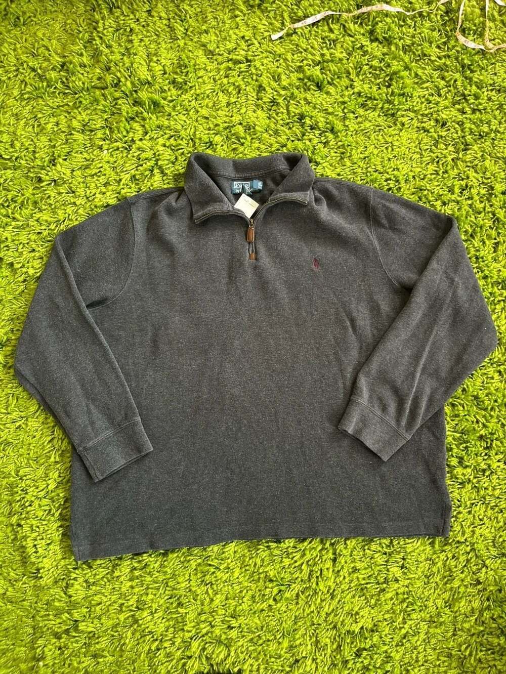 Polo by Ralph Lauren Dark Gray Quarter-Zip Pullover Sweater XXL